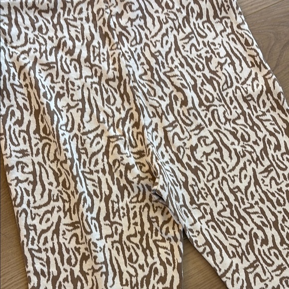 Elodie Ring Side Cutout Flare Geometric Earth Toned Stretch Pants 0117 - Picture 6 of 6